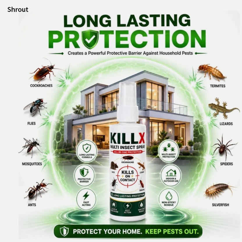 shrout Mosquito Control | Complete Home Pest Protection System Home Insect Spray(100 ml)