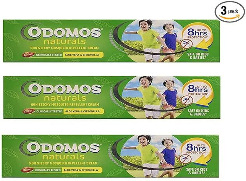 Odomos Naturals Non-Sticky Mosquito Repellent Cream 23gx2 Pack of 3(3 x 23 g)