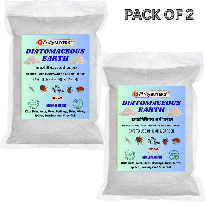 PrettyBUYERS Natural Diatomaceous Earth | Organic Pest Control Powder Pack Of 2(2 x 450 g)