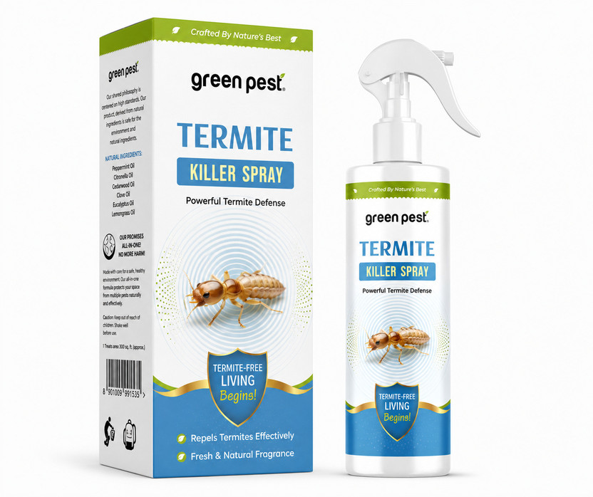 GREEN PEST Effective Herbal Termite Killer Spray for Wood, Furniture, Wall & Home(200 ml)