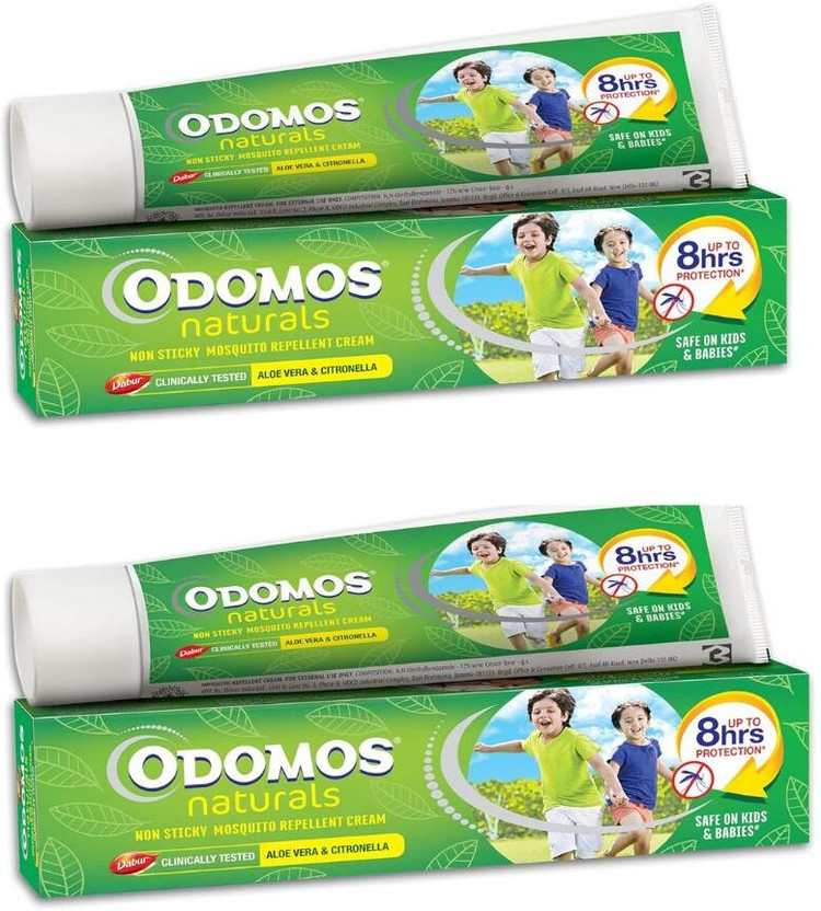 Dabur Odomos Naturals Non-Sticky Mosquito Repellent Cream 50 grm pack of 2(2 x 25 g)