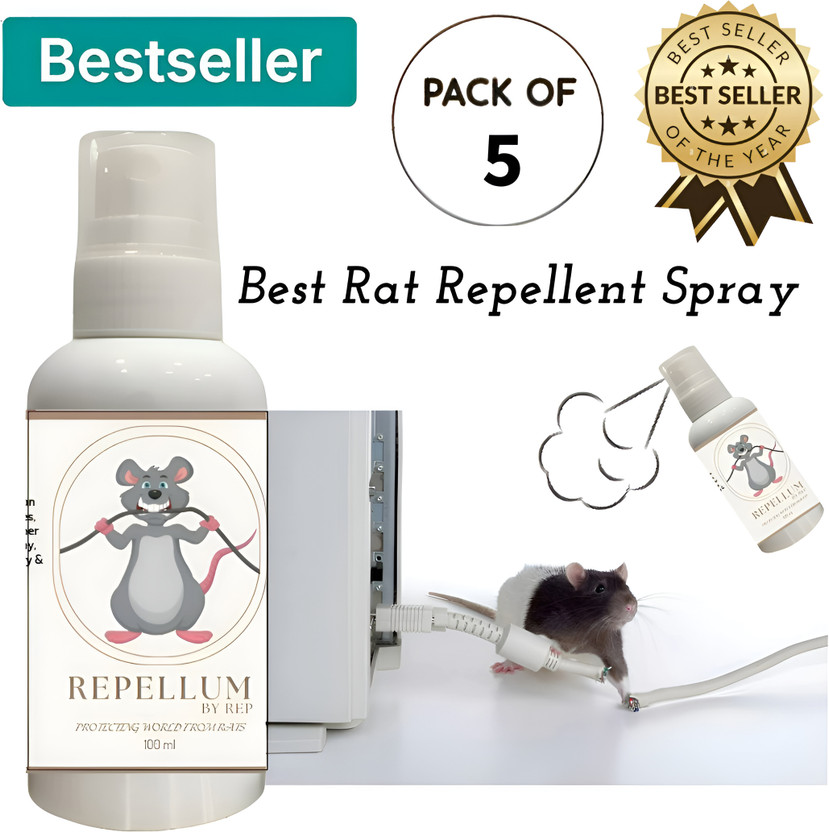 Rep REPELLUM X2 Rat and Insect Repellent Spray for Cars , Houses and Machinery(5 x 100 ml)