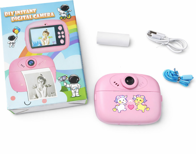 VK VK MART Instant Print Fun Camera Print DIY Fun Creative Photography Digital Instant Camera Learning Toy for Kids Instant Camera(Pink) - Flipkart Deal