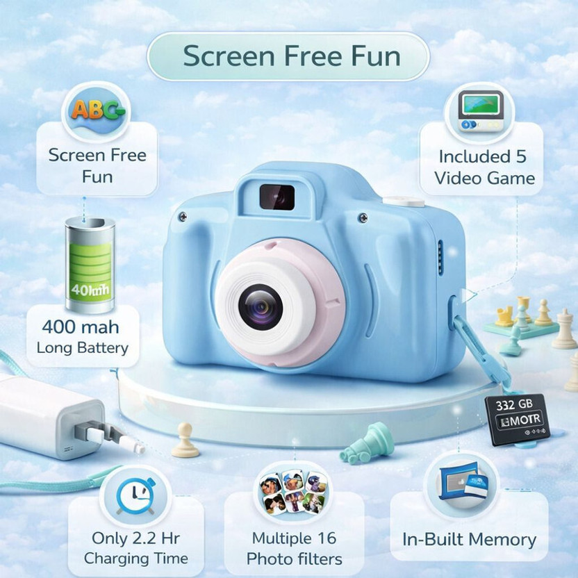 THYWILL THYWILL SOLUTIONS BLUE MINI DIGITAL CAMERA BLUE MINI DIGITAL CAMERA CAME WITH Instant Camera(Blue) - Flipkart Deal