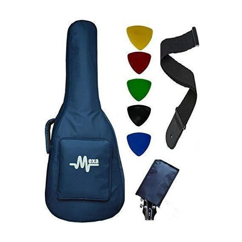 Mexa Acoustic Guitar Bag Foam Padded For 38; 39; 40; 41; Inches Guitar Like-Fender; Yamaha; Cort; Ibanez; Xtag; Ashton; Kadence; Vault; Hobmer; Givson; Kaps; other Brands. (Wps/Bl) Guitar Bag