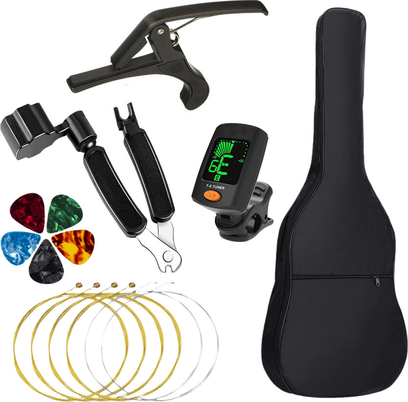 IMAGINEA 41 Inch Acoustic Guitar Bag String Tuner Capo Winder 5 Picks Combo Kit Set Guitar Bag