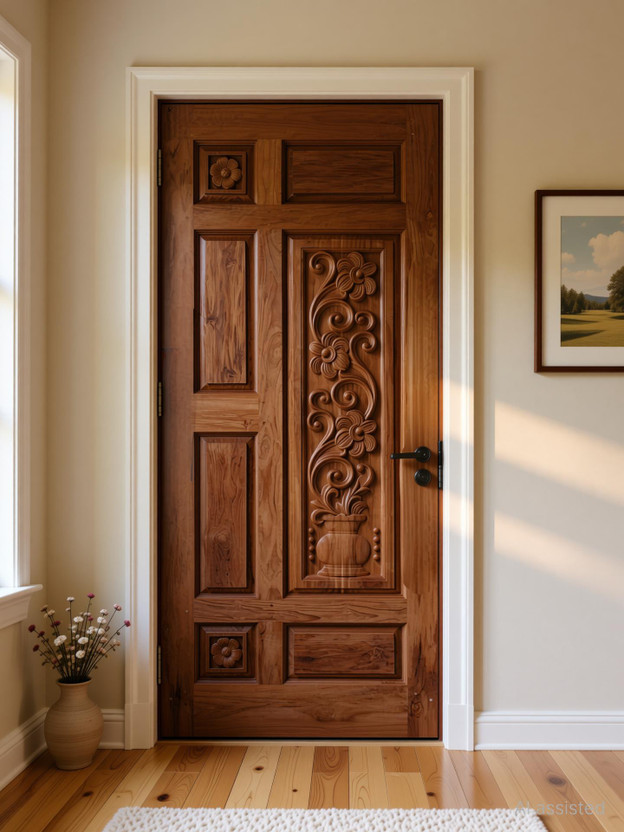 Maawooden MAHOGANY WOODEN (78×37) 7 PANEL DESIGN Interior Door(Mahogany)