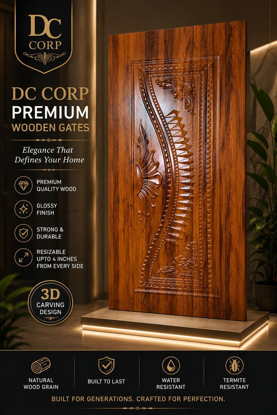 DC DC CORP DC Premium Wooden Main Door ||3D Designer Door Panel 75inch x 32inch Interior Door(Wood) - Flipkart Deal