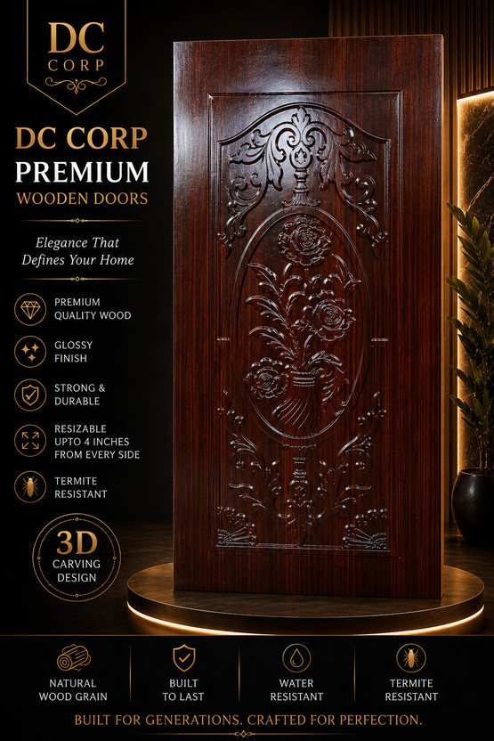 DC DC CORP DC Premium Wooden Door | 3D Designer Door Panel 75x32 inch(Resizable upto 4") 17 Interior Door(Wood) - Flipkart Deal