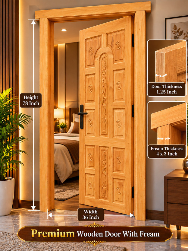 MAA BASHUMATA Premium Quality Wooden Door With Fream Interior Door(Mahogany, Timber)