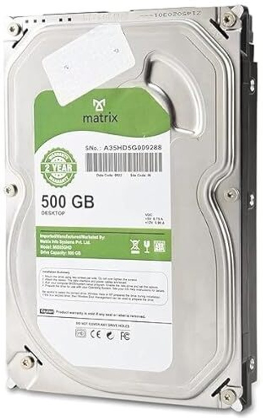 MATRIX HARD DRIVE 500 GB 500 GB Desktop White SATA III Internal Hard Disk Drive (HDD) (MIS05THD)(Interface: SATA III, Form Factor: 3.5 inch)