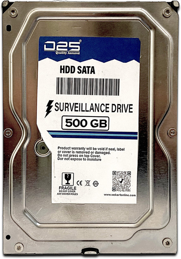 D25 500GB Hard Disk for HIKVISION DS-7104HGHI-K1 4 Channel HD DVR (For WD OEM HDD) 500 GB Surveillance Systems Blue SATA Internal Hard Disk Drive (HDD) (500GB Hard Disk for HikVision CCTV DVR)(Interface: SATA, Form Factor: 3.5 inch)