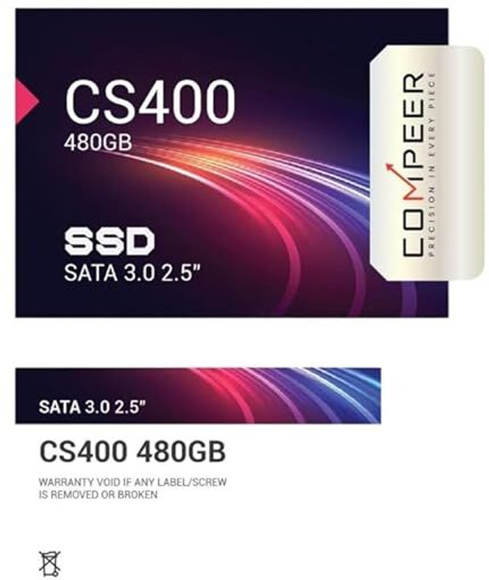 compeer SSD 480 GB Laptop Black SATA III Internal Solid State Drive (SSD) (CS400)(Interface: SATA III, Form Factor: 2.5 Inch)