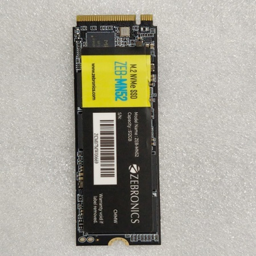 ZEBRONICS NVME 512 GB Desktop, Laptop Black M.2 Internal Solid State Drive (SSD) (ZEB-NM52)(Interface: M.2, Form Factor: M.2)