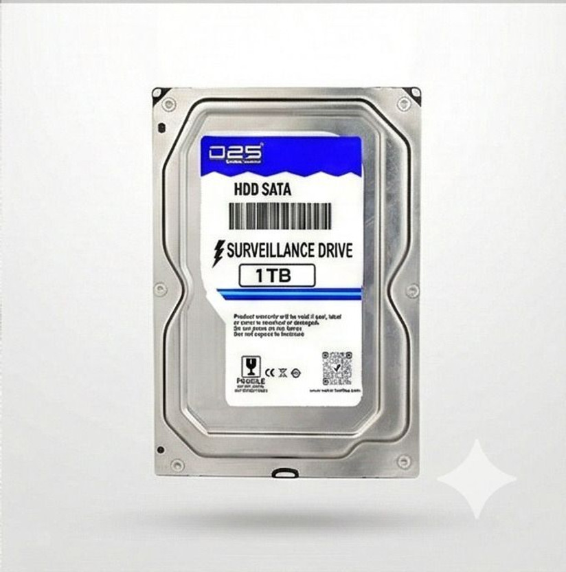 D25 D25 1TB SATA Hard Drive for Desktop/Surveillance–8.89 cm(3.5 Inch),6 Gb/s 7200 RPM 1 TB Surveillance Systems Silver SATA Internal Hard Disk Drive (HDD) (High Speed Data Transfer, Heavy Duty HDD with 256MB Cache for Desktop/CCTV DVR)(Interface: SATA, Form Factor: 3.5 inch) - Flipkart Deal