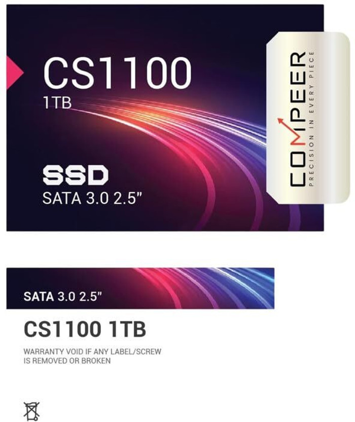 compeer SSD 1 TB Laptop Black SATA III Internal Solid State Drive (SSD) (CS1100)(Interface: SATA III, Form Factor: 2.5 Inch)