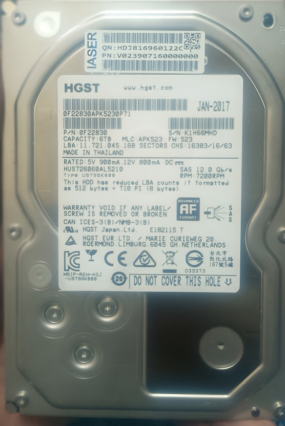 Hgst Ultrastar 6 TB Network Attached Storage, Servers Chrome SAS Internal Hard Disk Drive (HDD) (+447451251661)(Interface: SAS, Form Factor: 3.5 inch)