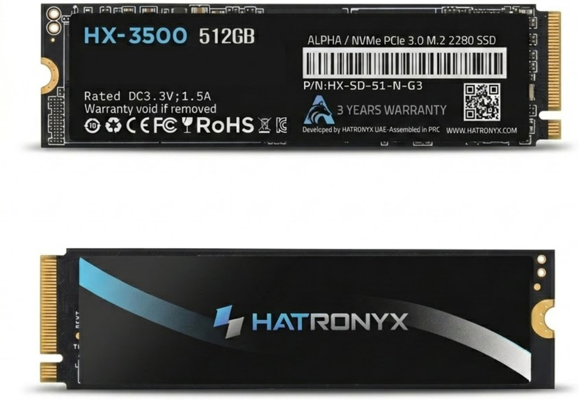 hatronyx HX-3500 ALPHA 512 GB All in One PC's, Desktop, Laptop, Network Attached Storage Black PCIe NVMe Internal Solid State Drive (SSD) (HX-SD-51-N-G3)(Interface: PCIe NVMe, Form Factor: M.2)