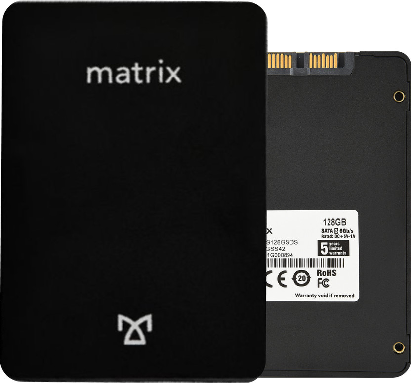 MATRIX SATA III 128 GB Desktop, Laptop, All in One PC's Black SATA III Internal Solid State Drive (SSD) (SST128GA-L)(Interface: SATA III, Form Factor: 2.5 Inch)