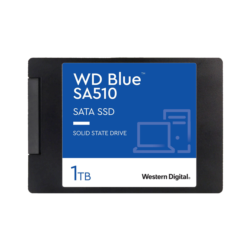 WESTERN DIGITAL WD Blue SA510 1 TB Desktop, Laptop Blue SATA Internal Solid State Drive (SSD) (WDS100T3B0A)(Interface: SATA, Form Factor: 2.5 Inch)