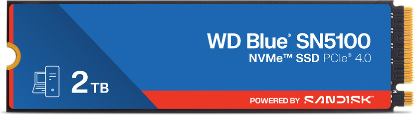 SanDisk WD SN5100 2 TB Desktop, Laptop Blue PCIe NVMe Internal Solid State Drive (SSD) (WDS200T5B0E-00CPE0)(Interface: PCIe NVMe, Form Factor: M.2)