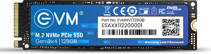 EVM EVMNV 128 GB All in One PC's, Desktop, Laptop Black PCIe NVMe Internal Solid State Drive (SSD) (EVMNV/128GB)(Interface: PCIe NVMe, Form Factor: M.2)