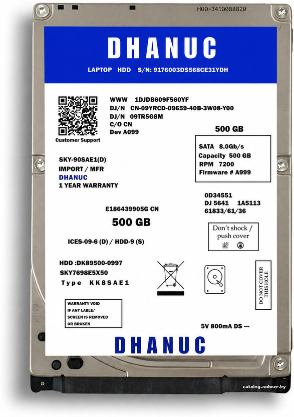 DHANUC SG123 500 GB Laptop SILVAR SATA II Internal Hard Disk Drive (HDD) (SG 500)(Interface: SATA II, Form Factor: 2.5 Inch)