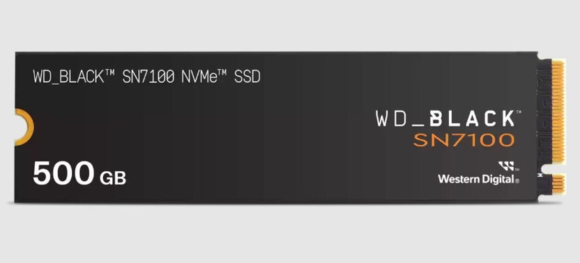 WD Black SN7100 NVMe 500 GB Desktop Black PCIe NVMe Internal Solid State Drive (SSD) (WDS500G4X0E)(Interface: PCIe NVMe, Form Factor: M.2)