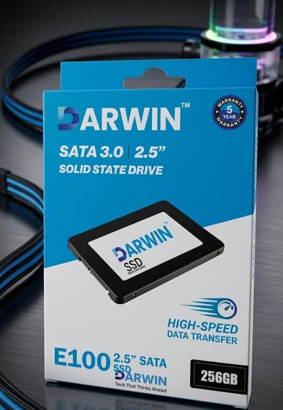 Darwin Darwin SSD 256 GB Desktop, Laptop, All in One PC's Black SATA Internal Solid State Drive (SSD) (E100)(Interface: SATA, Form Factor: 2.5 Inch) - Flipkart Deal