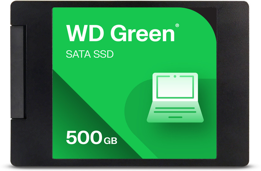 SanDisk WD Green SATA 500 GB Desktop, Laptop Green, Black SATA Internal Solid State Drive (SSD) (WDS500G5G0A-00CPT0)(Interface: SATA, Form Factor: M.2)