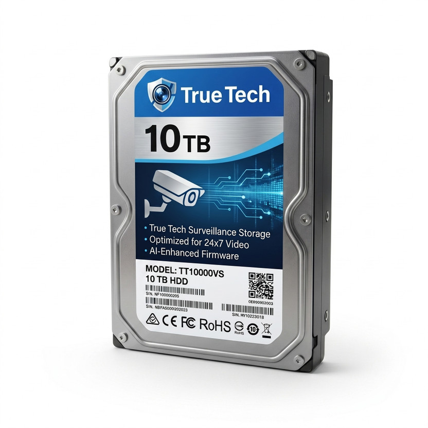 truetech Surveillance Series 10 TB All in One PC's, Desktop, Network Attached Storage, Servers, Surveillance Systems Blue, Silver SATA III Internal Hard Disk Drive (HDD) (TT10000VS)(Interface: SATA III, Form Factor: 3.5 inch)