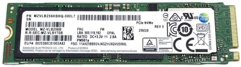 Samsung Refurb NVMe 256 GB All in One PC's, Laptop, Desktop Green PCIe NVMe Internal Solid State Drive (SSD) (256GB NVMe SSD)(Interface: PCIe NVMe, Form Factor: M.2)
