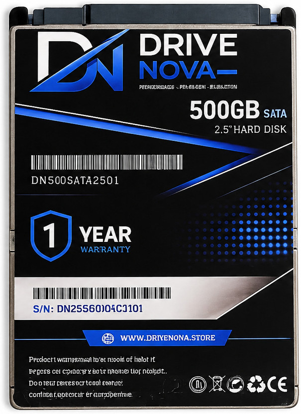 drivenova d500n 500 GB All in One PC's, Desktop, Laptop, Surveillance Systems Black SATA Internal Hard Disk Drive (HDD) (D500N)(Interface: SATA, Form Factor: 2.5 Inch)