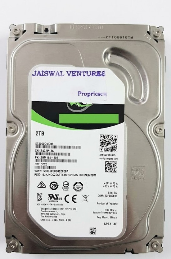 Edgora HYPER 2 TB All in One PC's, Desktop, Laptop, Network Attached Storage, Servers, Surveillance Systems Silver SATA Internal Hard Disk Drive (HDD) (2 TB Internal Hard Drive HDD 3.5 inches SATA 6 Gb/s)(Interface: SATA, Form Factor: 3.5 inch)