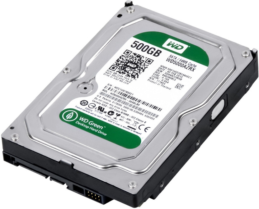 WD Green hd 500 GB Desktop White, Silver, Green SATA Internal Hard Disk Drive (HDD) (WD5000AZRXP)(Interface: SATA, Form Factor: 3.5 inch)