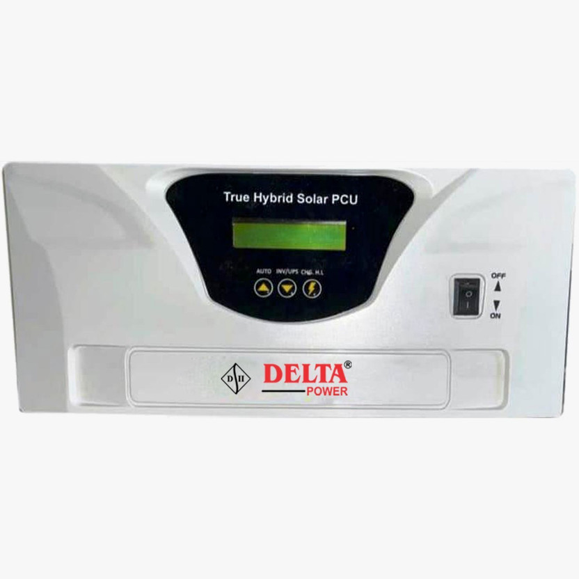 DELTA POWER Supports heavy load of .75 hp submersible pump 1500VA/12V HEAVY DUTY SOLAR INVERTER FULL AUTAMATIC PCU (SOLAR + NON - SOLAR) with 24 Months Warranty Solar Compatible Pure Sine Wave Inverter(1500 VA)