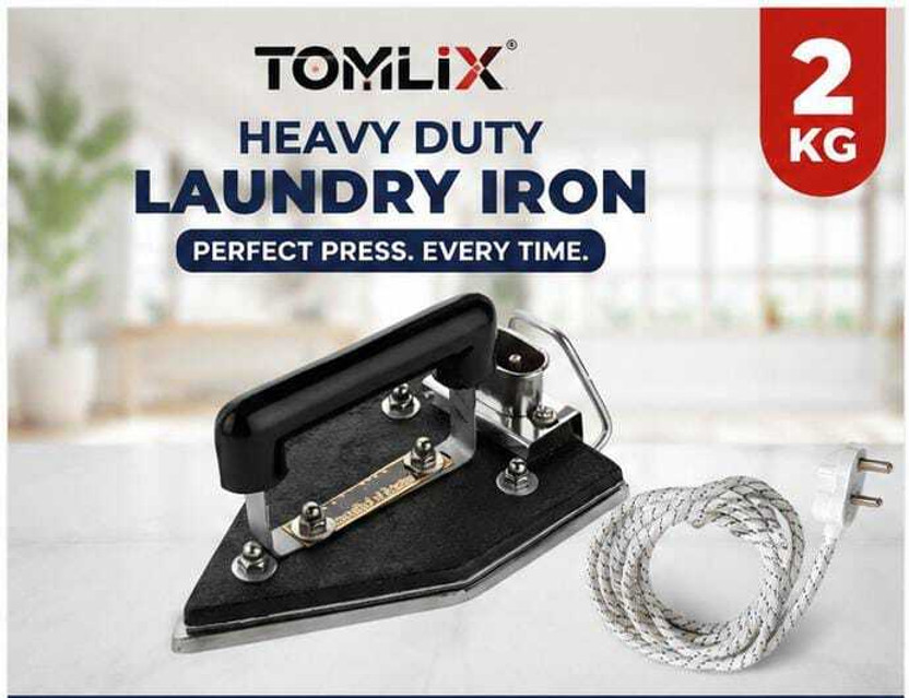 TOMLIX commercial manual industrial laundry electric iron box 450 W Dry Iron(Black)