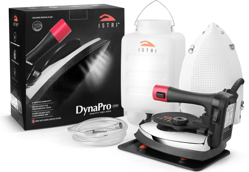 Istri Dyna Pro Steam Iron | 1250 Watts | 230V India's double ISI Mark Industrial Iron 1250 W Steam Iron(Black/ Red)