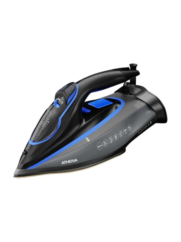 HAVELLS Athena Steam Iron with Smart i Sense Technology(No Fabric Burn) 3000 W Steam Iron(Black, Blue)