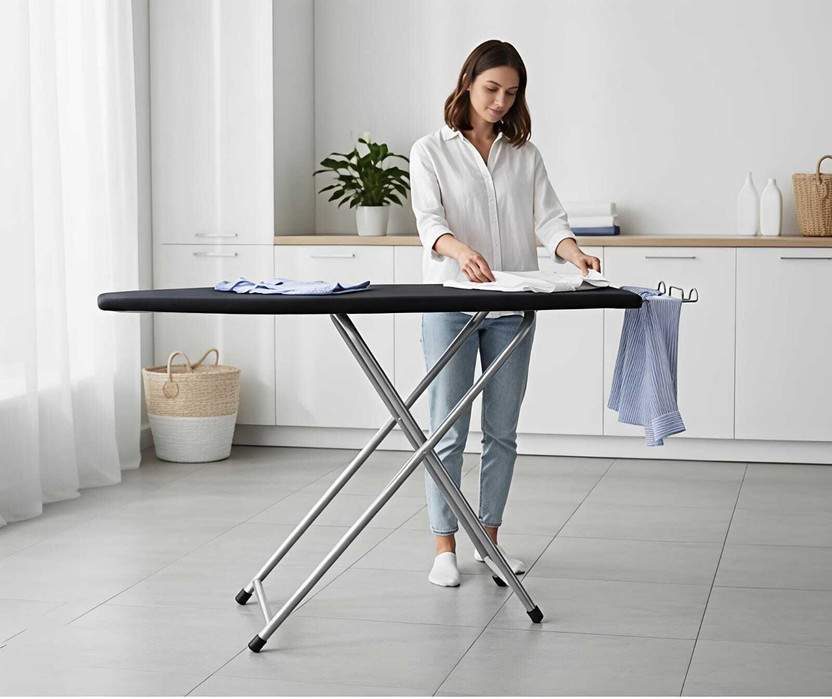 FURNiMAN Heavy Duty Folding Ironing Board for Steam Ironing and Everyday Garment Care Ironing Board
