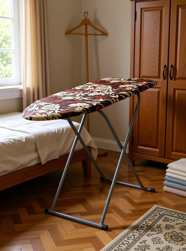Maanit Maanit Wooden Self Standing With Foldable Height Adjustable Heavy duty Color And Design Ironing Board - Flipkart Deal