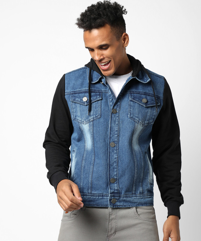 Full Sleeve Solid Men Denim Jacket 
