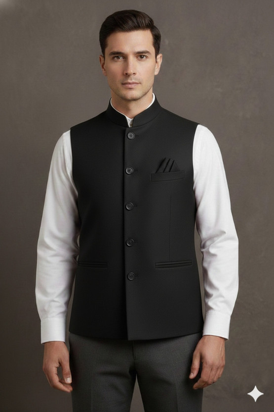 Gullyhood Sleeveless Solid Men Jacket