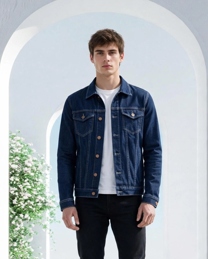 GLOBAL GLOBAL NOMAD Full Sleeve Solid Men Denim Jacket - Flipkart Deal