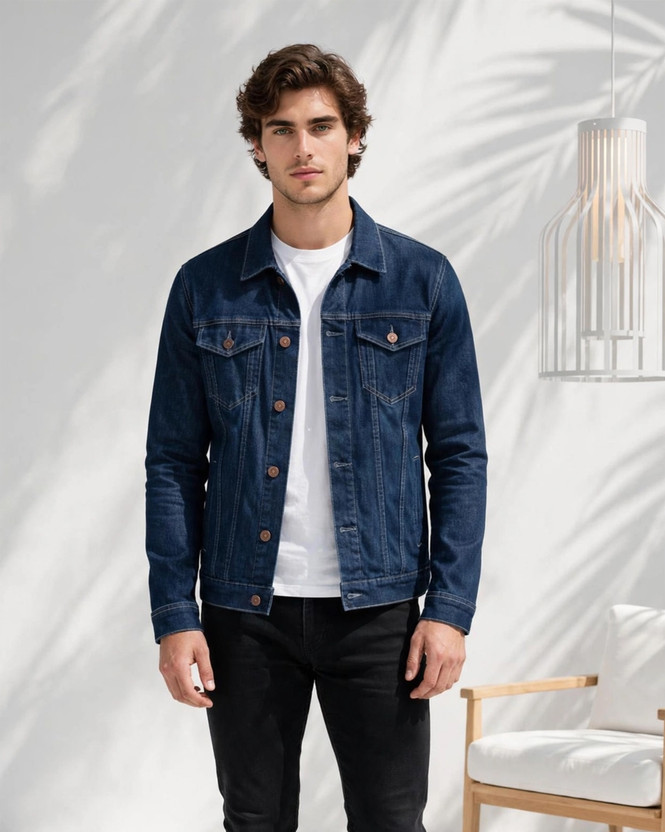GLOBAL GLOBAL NOMAD Full Sleeve Solid Men Denim Jacket - Flipkart Deal