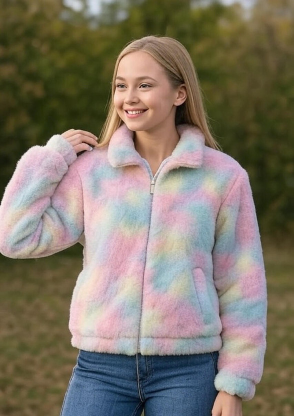 winter Jet Full Sleeve Embroidered Girls Denim Jacket