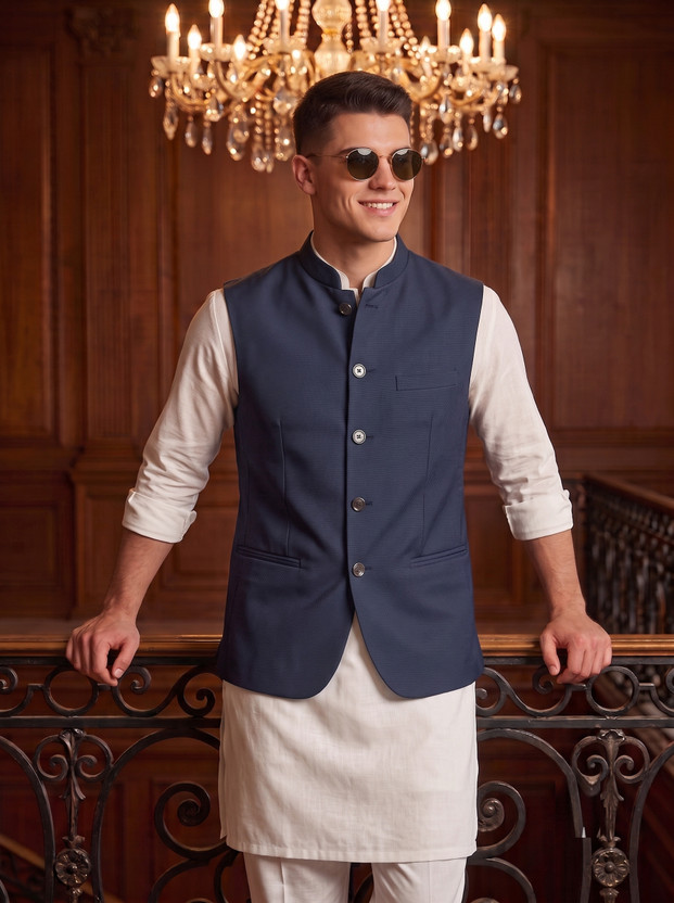 Rocksy Sleeveless Solid Men Jacket