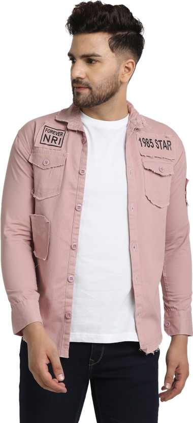 Full Sleeve Solid Men Denim Jacket 