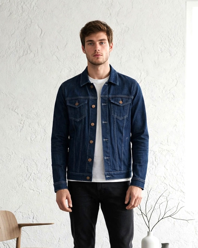 GLOBAL GLOBAL NOMAD Full Sleeve Solid Men Denim Jacket - Flipkart Deal
