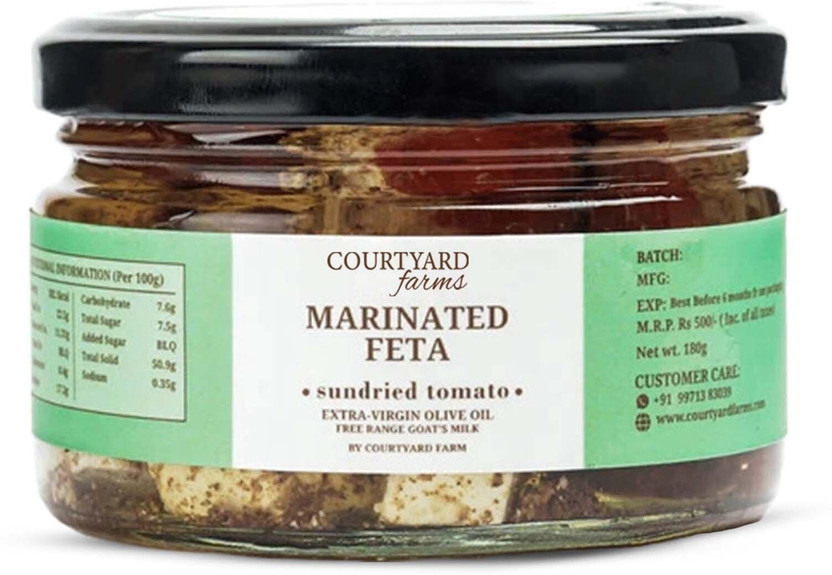 Courtyard Courtyard Farms Goat Milk Marinated Feta Cheese & Dressing with Sundried Tomato(180 g) - Flipkart Deal